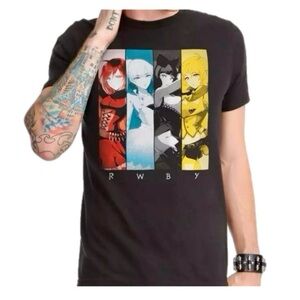 💗 RWBY Anime Manga RWBY Ruby Weiss Blake Yang T-Shirt Black